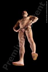Nude Man White Muscular Short Brown Hyper angle poses Realistic